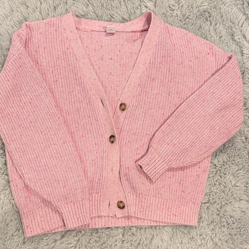 Pink Button-Up Girl’s Sweater
